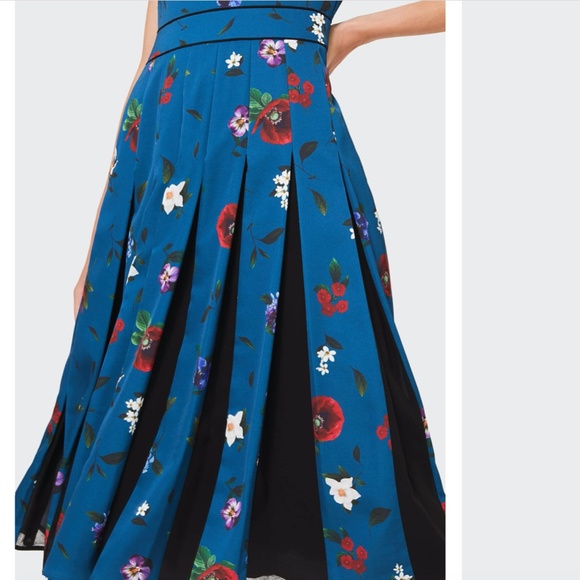 NWOT HOBBS LONDON Teal Fit and Flare Dress Size 10 - Picture 4 of 6